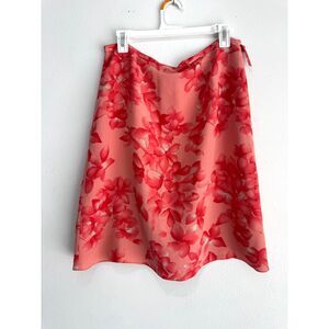 Josephine Chaus 100% silk skirt spring summer floral easter casual women 14p